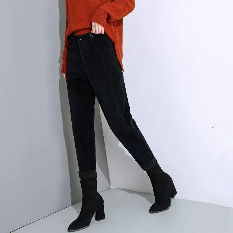 Women's high-waist corduroy harem pants, view 11 - MRSLM