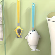 whale-themed silicone toilet brush with wall mount, view 7 - MRSLM