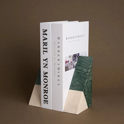 green marble bookends - MRSLM