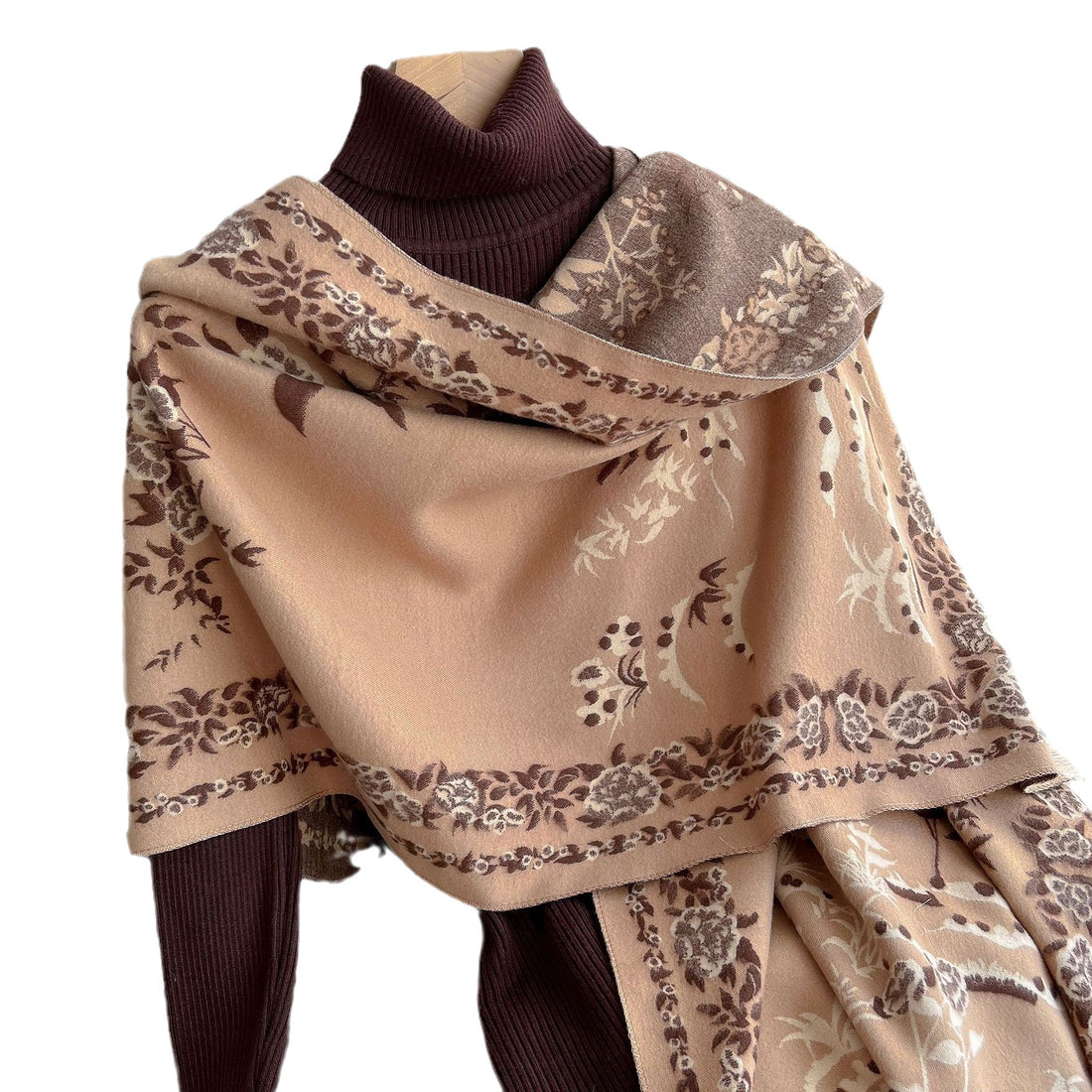 Imitation Cashmere Tassel Warm Scarf, 180 x 65 cm