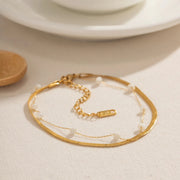 shell bead snake chain anklet, view 6 - MRSLM