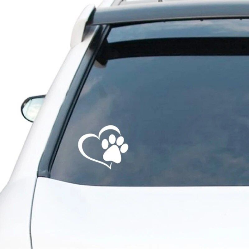 heart and paw print car sticker, view 8 - MRSLM