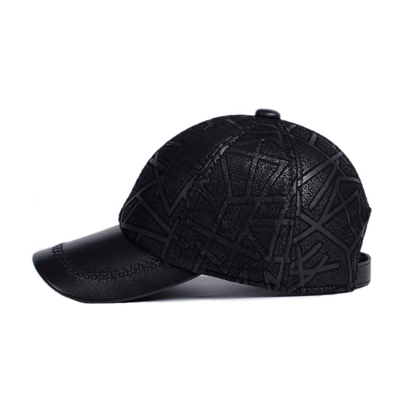 sheepskin leather baseball cap, view 4 - MRSLM