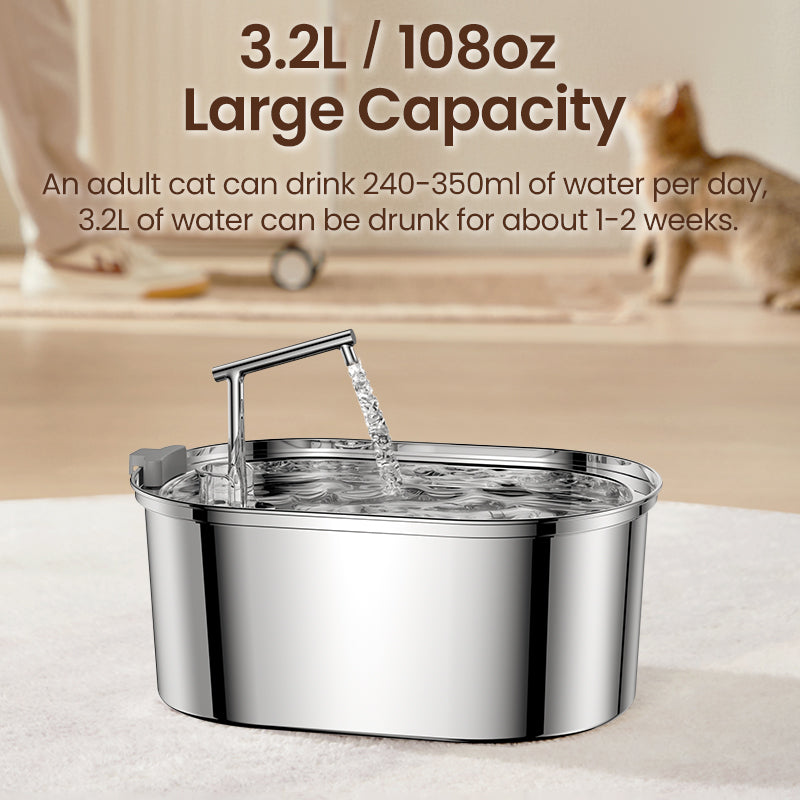 stainless steel pet water fountain, view 5 - MRSLM