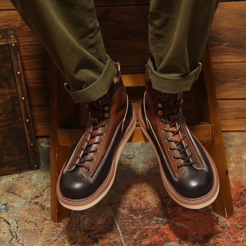men's cow leather vintage ankle boots, view 5 - MRSLM