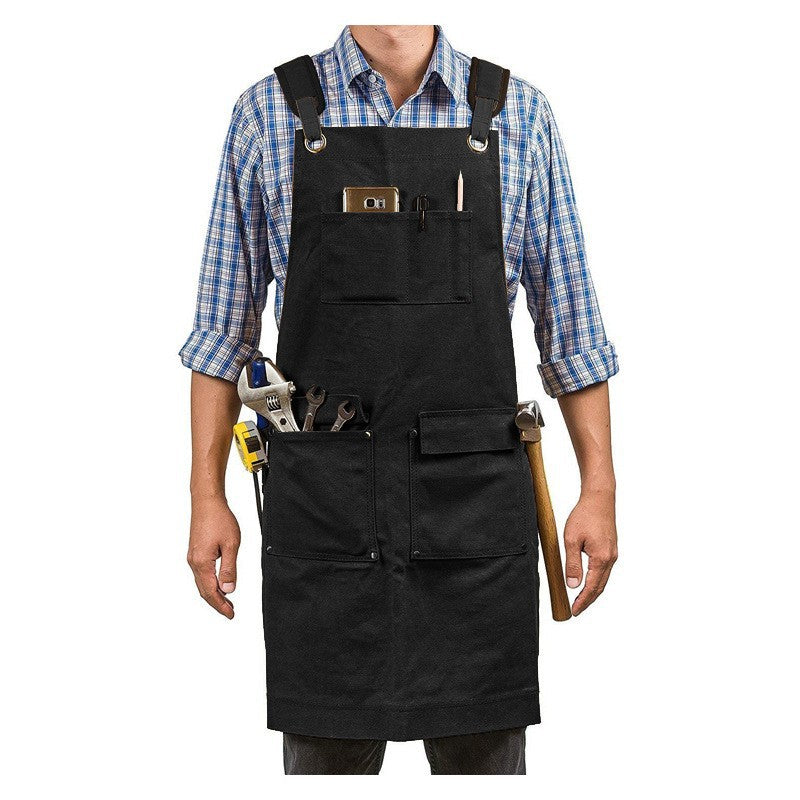Canvas work apron for kitchen, garden and workshop, view 7 - MRSLM