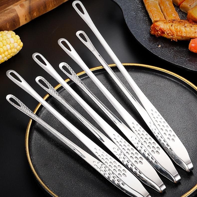 Long handle stainless steel food tongs, view 7 - MRSLM
