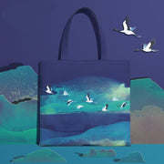 chinese style illustration shoulder tote bag, view 2 - MRSLM
