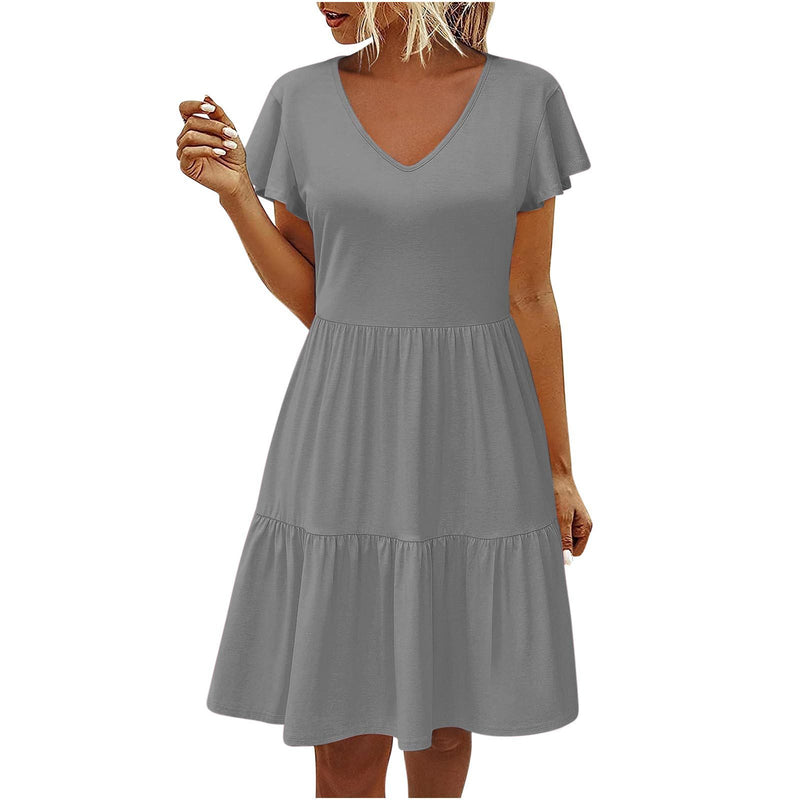 women's pleated layered dress, view 11 - MRSLM