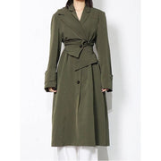 high waist windbreaker trench coat, view 3 - MRSLM
