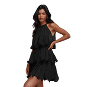 strapless ruffle trim midi dress, view 4 - MRSLM