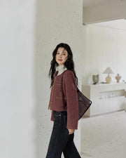 plaid tweed short jacket, view 6 - MRSLM