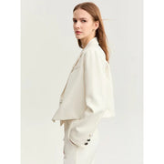 women's short blazer with lapel collar, view 6 - MRSLM