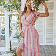printed casual vacation dress, view 9 - MRSLM