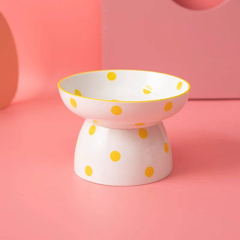 elevated ceramic pet bowl, view 6 - MRSLM