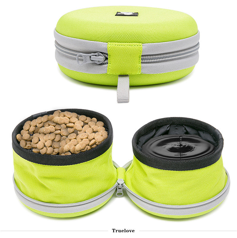 collapsible double dog bowl, view 9 - MRSLM