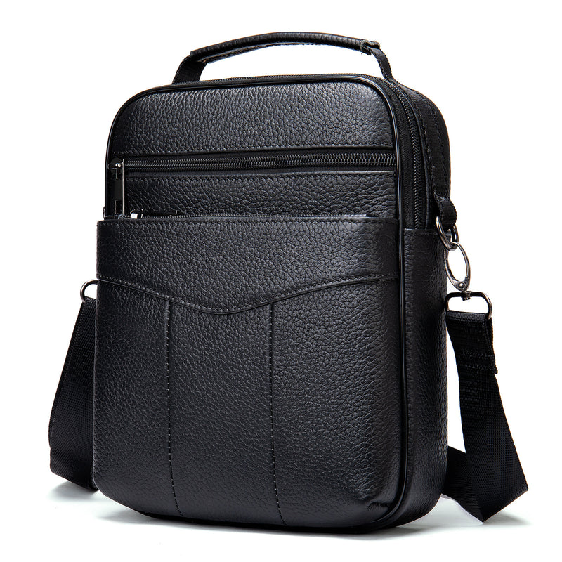 men's leather messenger bag, view 7 - MRSLM