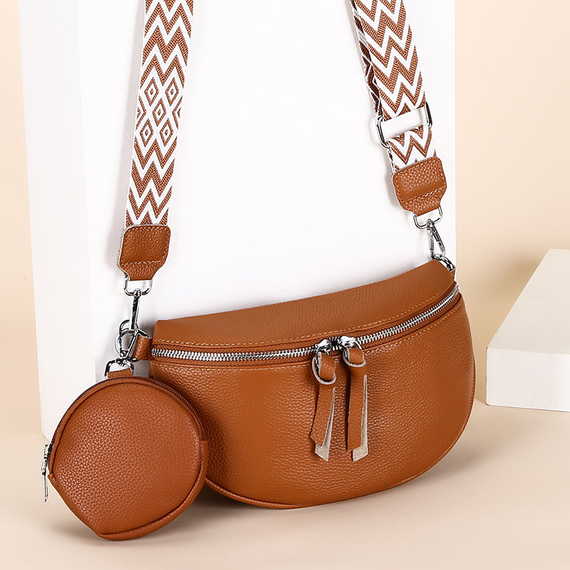 leather crossbody chest bag, view 6 - MRSLM