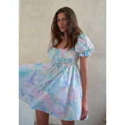 floral tie-dye backless mini dress, view 7 - MRSLM