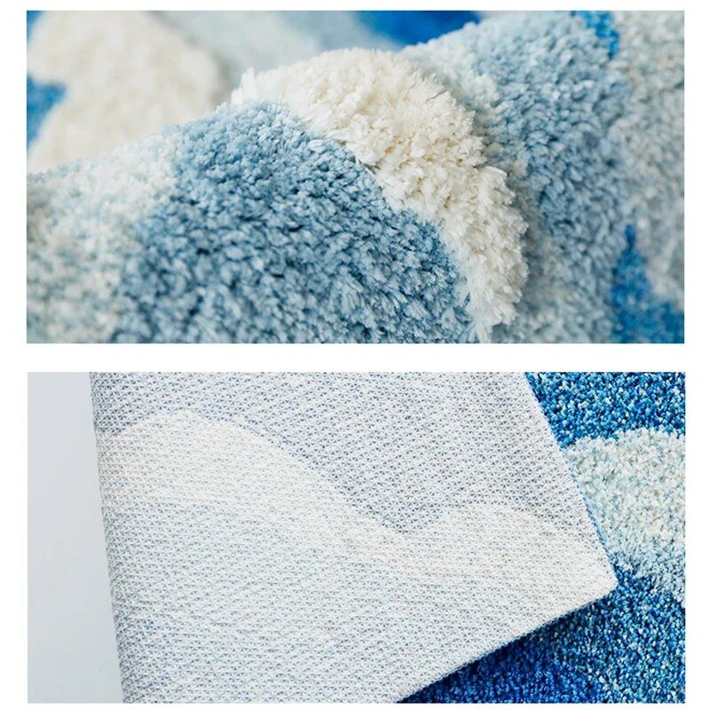 ocean wave bedroom rug, view 6 - MRSLM