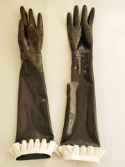 long latex lace gloves, view 2 - MRSLM