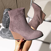 women's suede wedge boots, view 5 - MRSLM