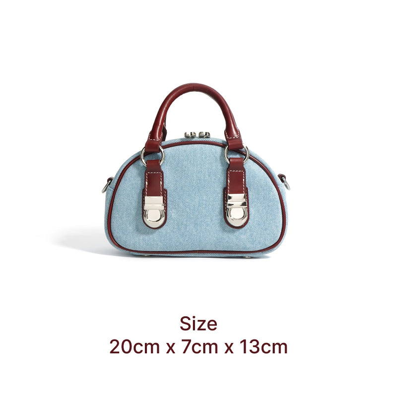 Mini denim handbag, view 11 - MRSLM