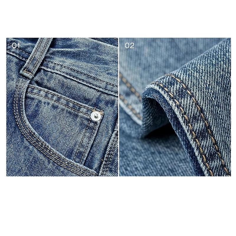 high-waist denim shorts, view 8 - MRSLM