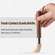 espresso grinder brush with wooden handle, view 4 - MRSLM