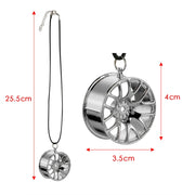 metal wheel hub pendant for car rearview mirror, view 9 - MRSLM