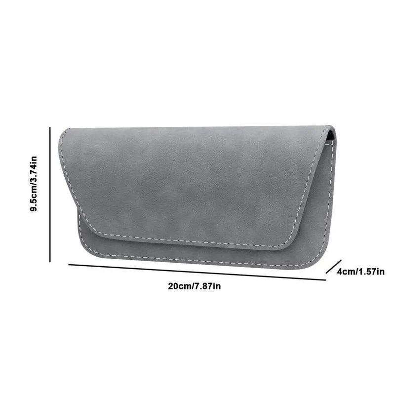 universal pu leather car glasses holder, view 3 - MRSLM