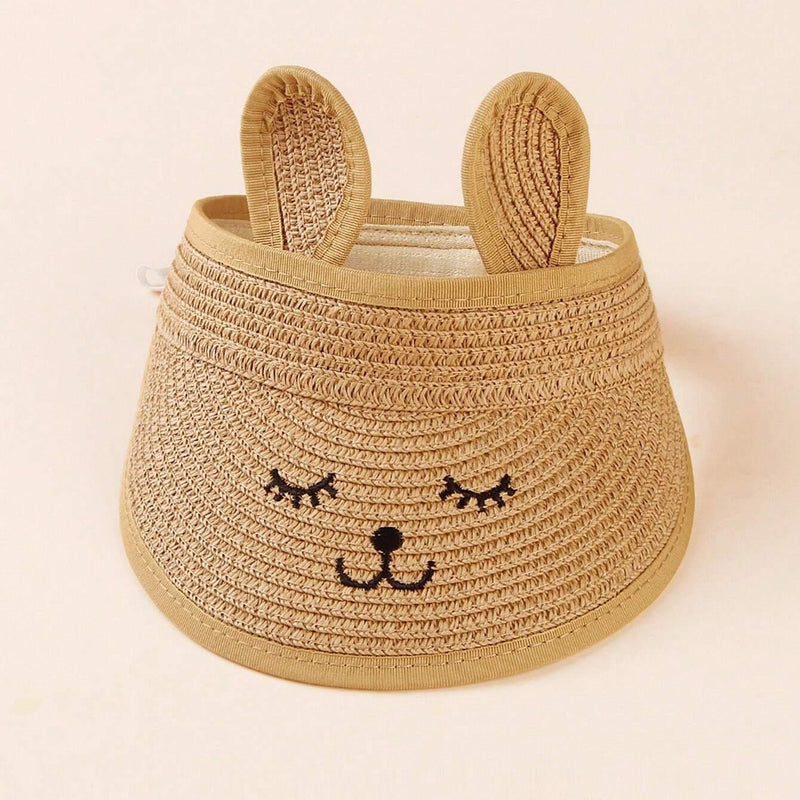 kids rabbit straw hat, view 8 - MRSLM