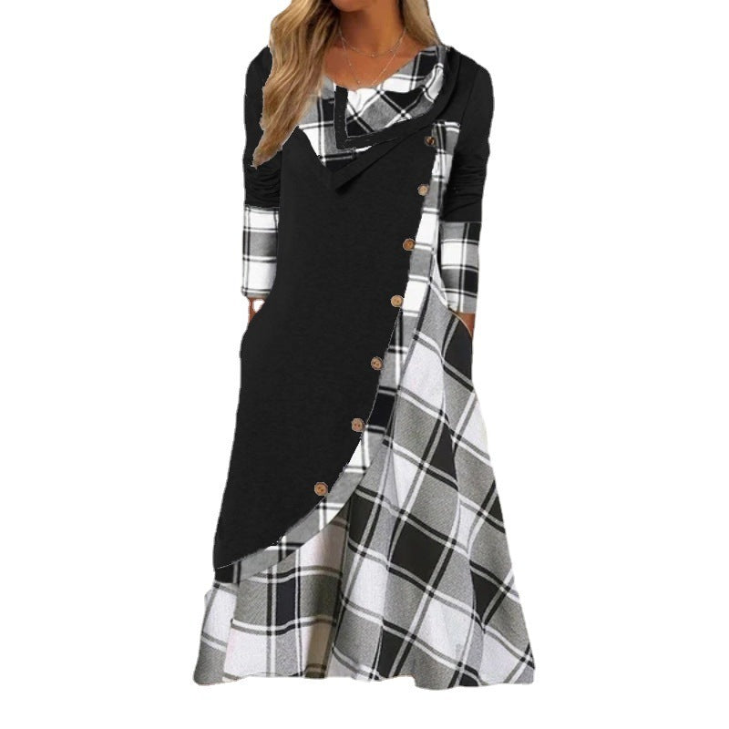 women's plaid dress, view 2 - MRSLM