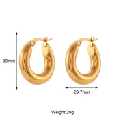 gold-plated stainless steel hoop earrings, view 2 - MRSLM