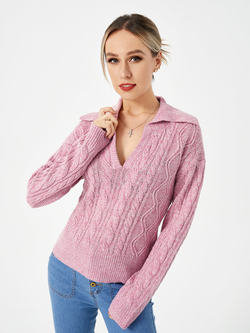 women's warm casual lapel sweater, view 5 - MRSLM