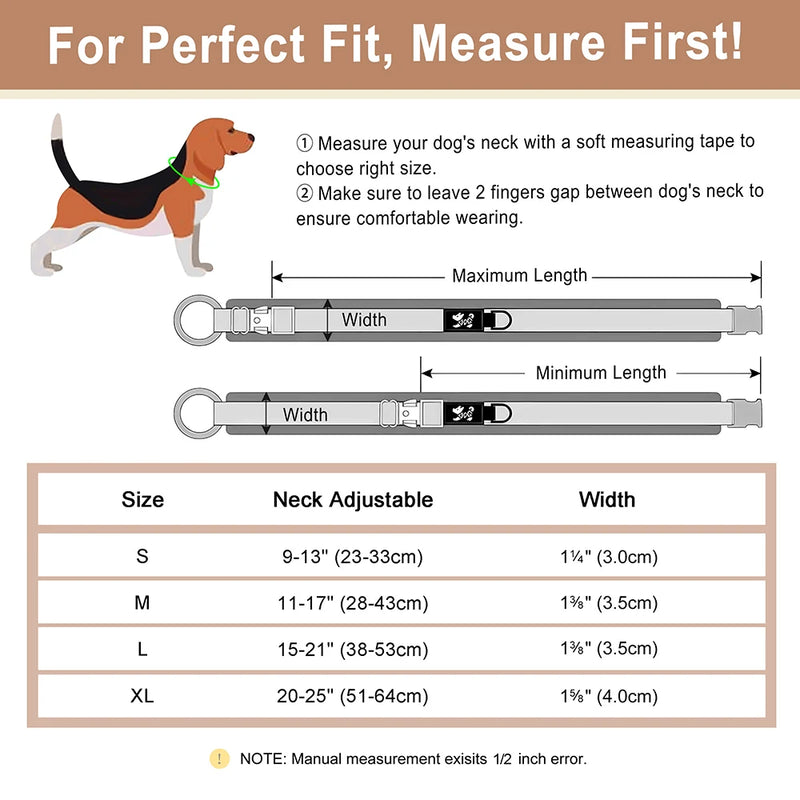 soft padded adjustable dog collar, view 11 - MRSLM