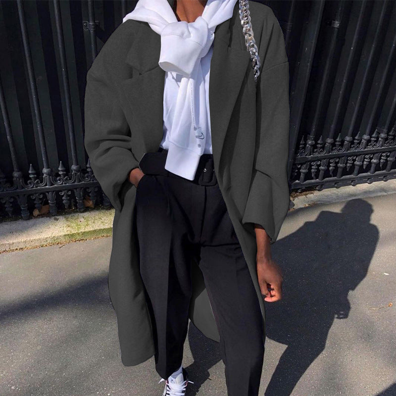 Women's long trench coat, view 4 - MRSLM