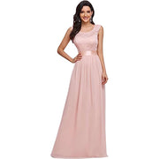 lace stitching long dress - MRSLM