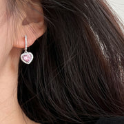sterling silver heart stud earrings, view 5 - MRSLM
