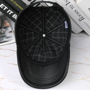 men's sheepskin leather baseball cap, view 4 - MRSLM