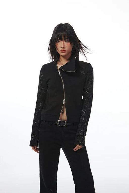 Turtleneck double zipper plush jacket, view 2 - MRSLM