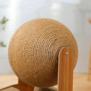 wooden cat scratcher with sisal ball, view 6 - MRSLM