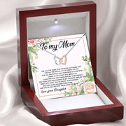 Interlocking double ring necklace with gift card, view 2 - MRSLM