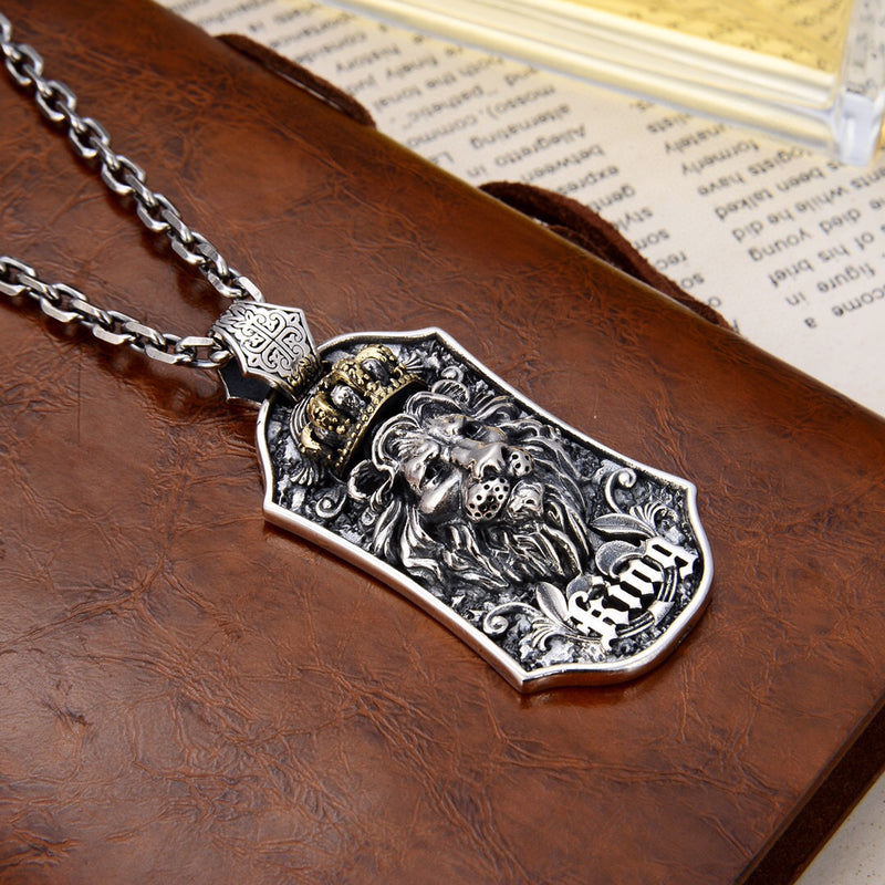 S925 sterling silver lion king pendant necklace, view 5 - MRSLM