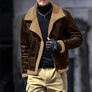 men's thickened fleece-lined suede fabric jacket, view 3 - MRSLM