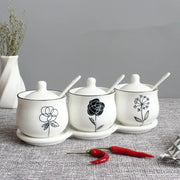 ceramic seasoning jars with tray, view 3 - MRSLM
