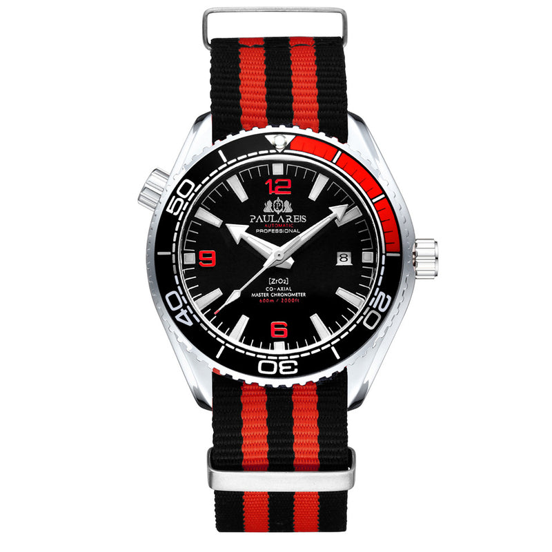 men's automatic mechanical canvas strap watch, view 5 - MRSLM