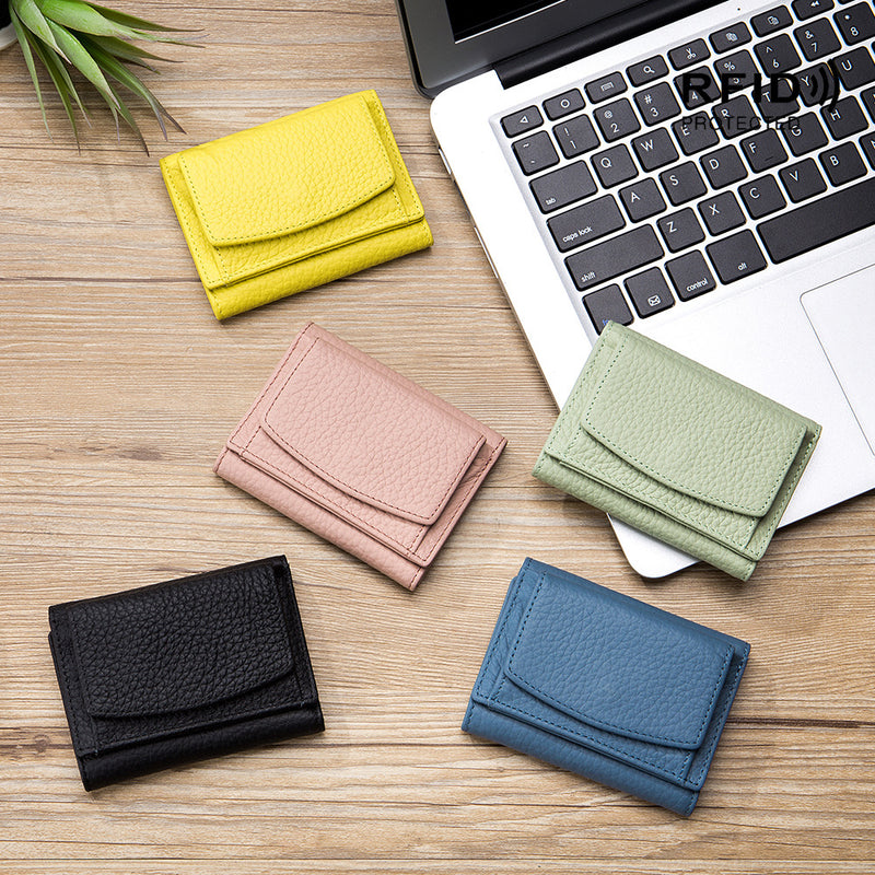 leather mini short wallet for women - MRSLM