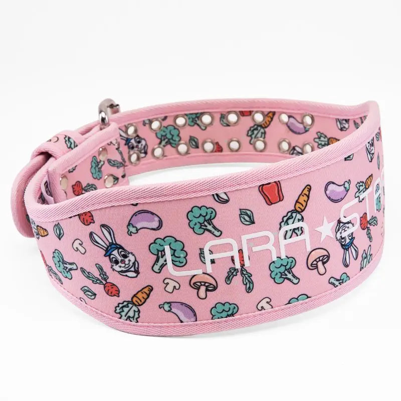 canvas weightlifting belt with rabbit pattern, view 3 - MRSLM
