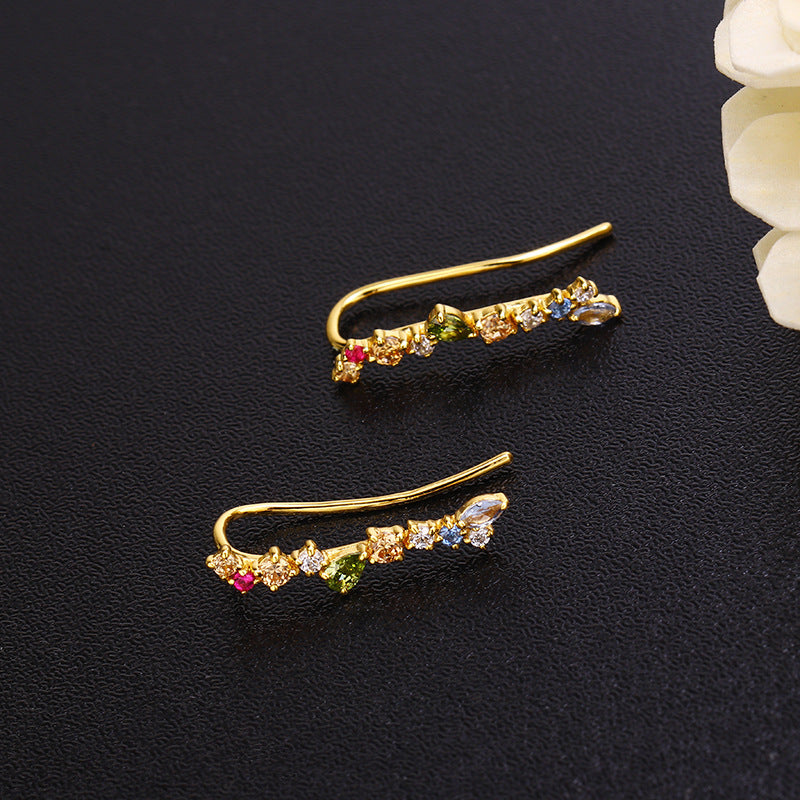 zircon geometric drop ear clips, view 2 - MRSLM